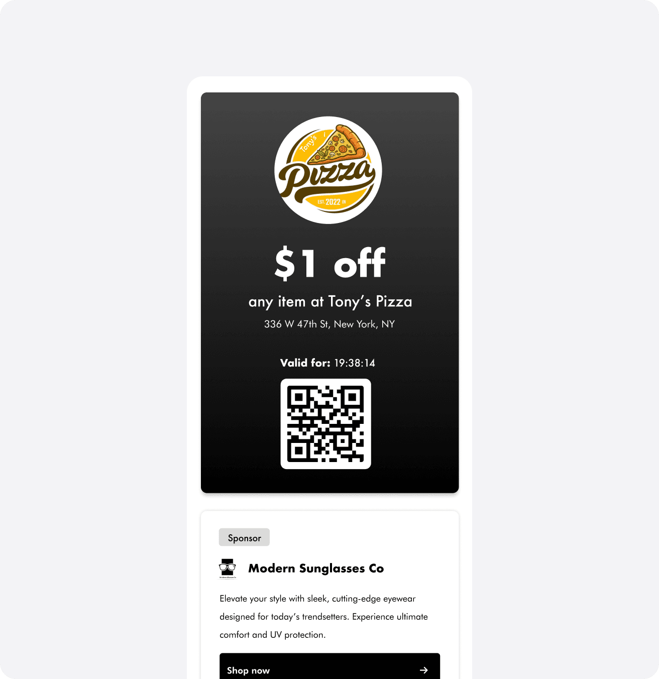 QR code for discount